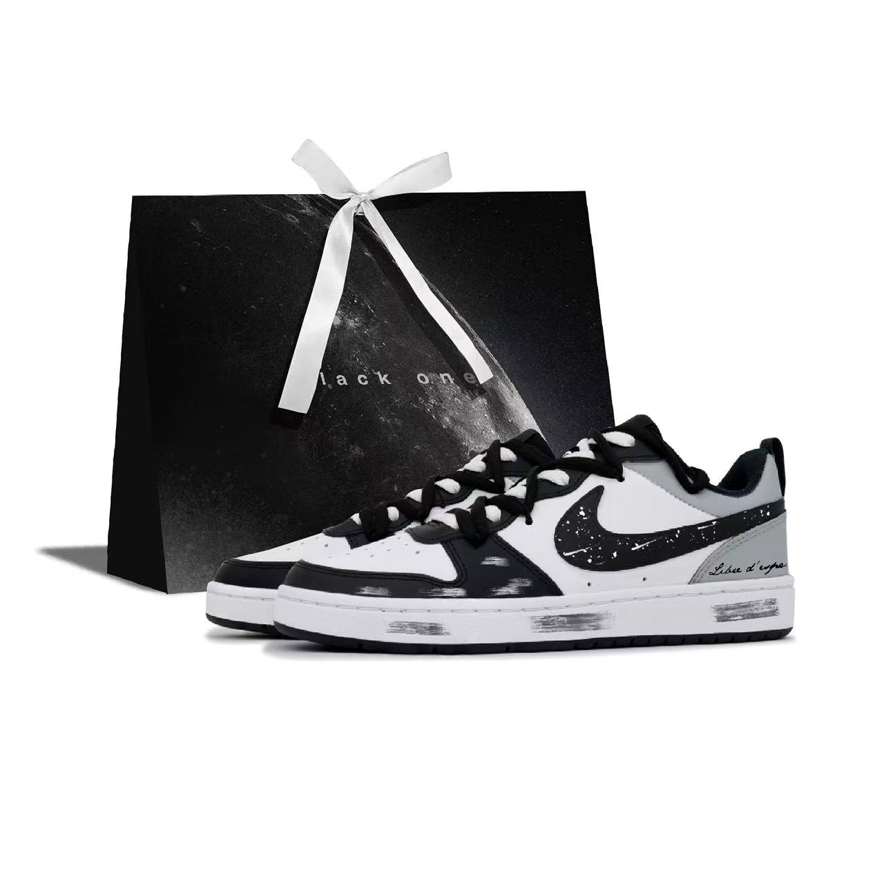 

Nike Детские кроссовки для скейтбординга Court Borough Black Shadow с амортизацией, износостойкие, низкие, для подростков