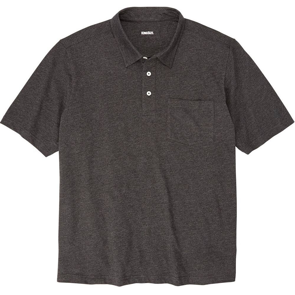 

Мужская легкая безусадочная футболка-поло Kingsize Big & Tall KingSize, цвет Heather Charcoal