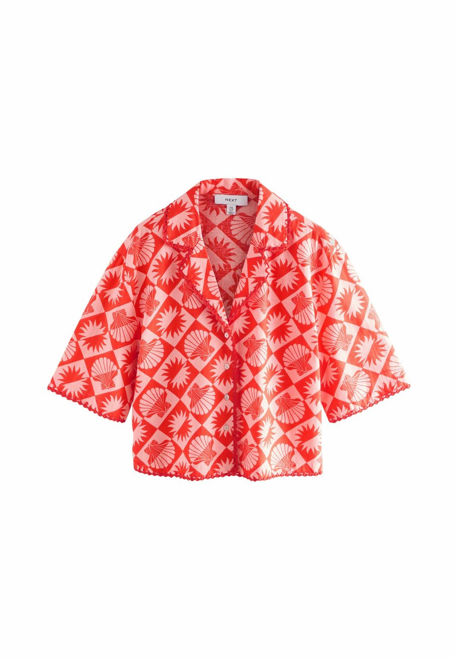 Блуза Next Button-down blouse, Red/Pink/Red