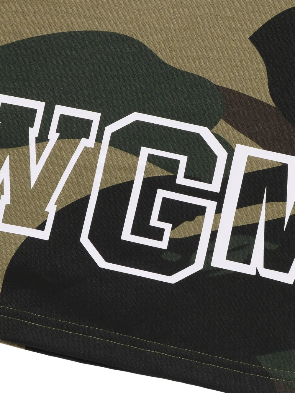 Камуфляжная футболка «Атака акулы» A BATHING APE, зеленый — фото 4