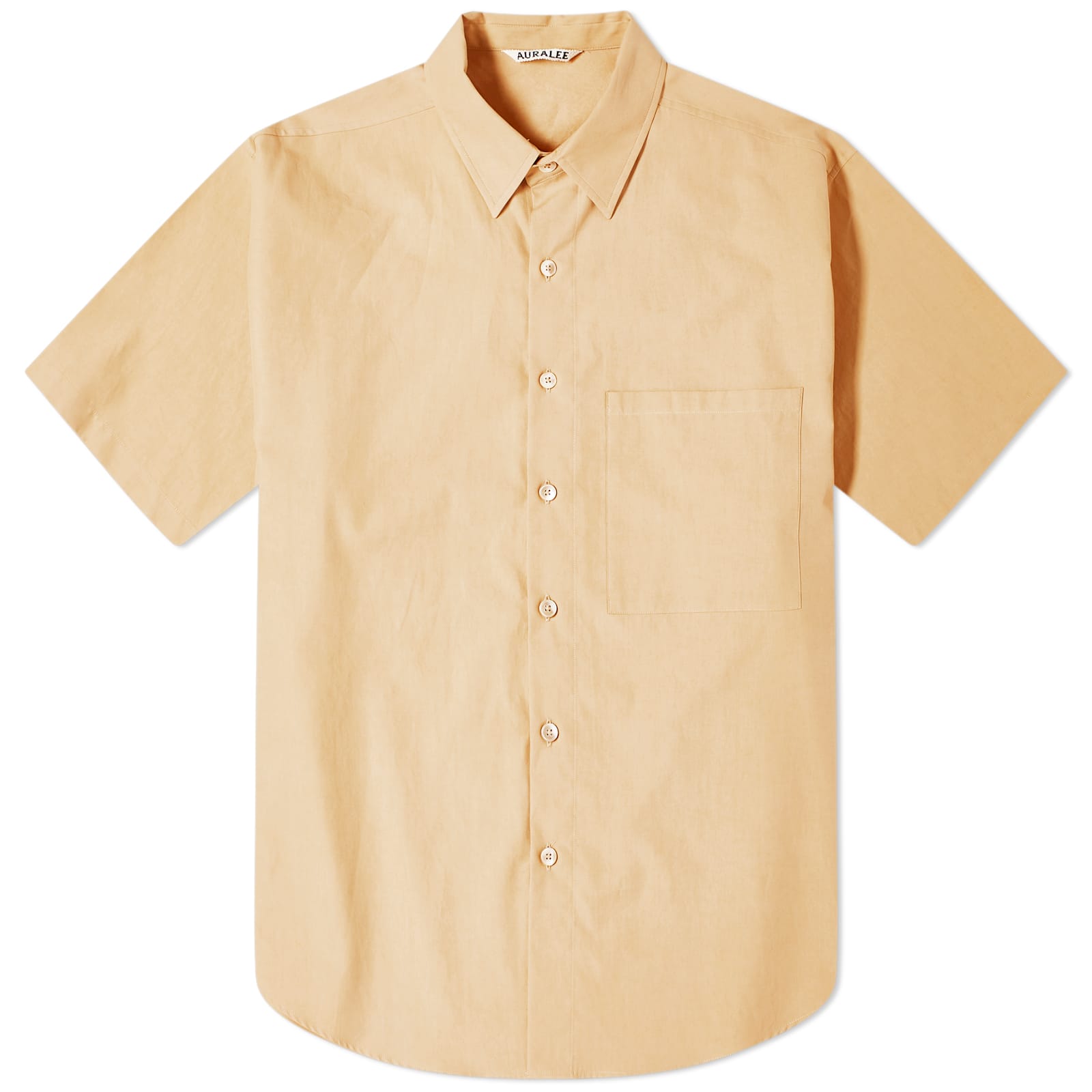 

Рубашка с коротким рукавом Auralee Washed Finx Short Sleeve Shirt, цвет Light Brown