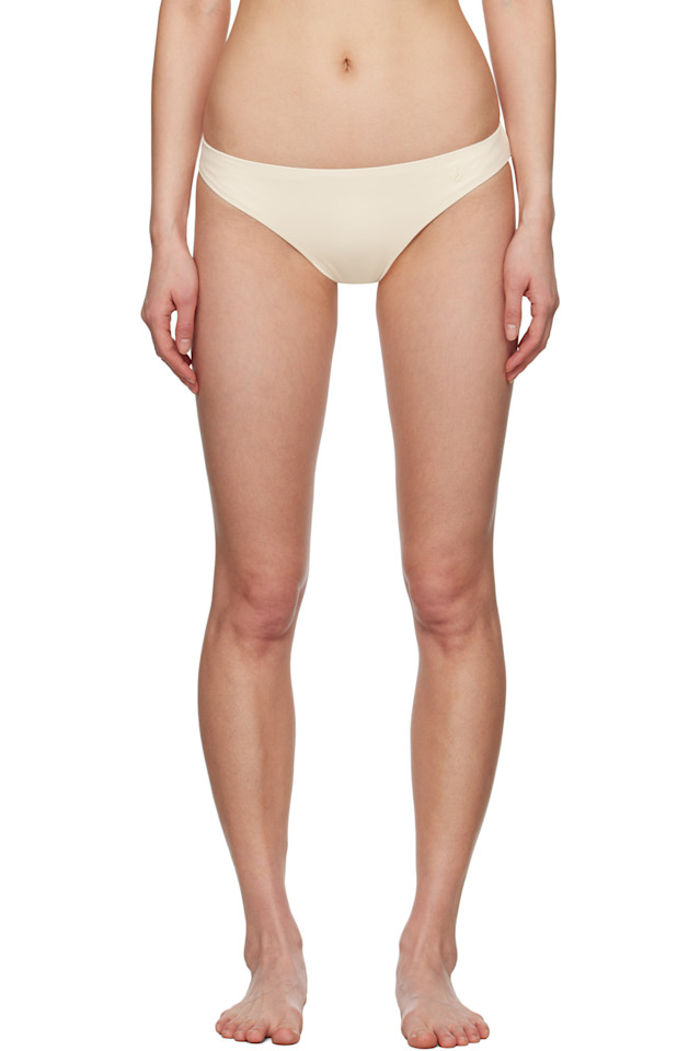 

Трусики бикини с вышитым логотипом Jil Sander, цвет coconut
