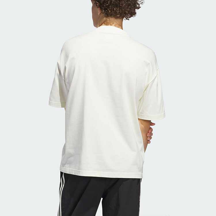 Футболка унисекс цвета слоновой кости белого цвета Adidas Originals, белый — фото 3