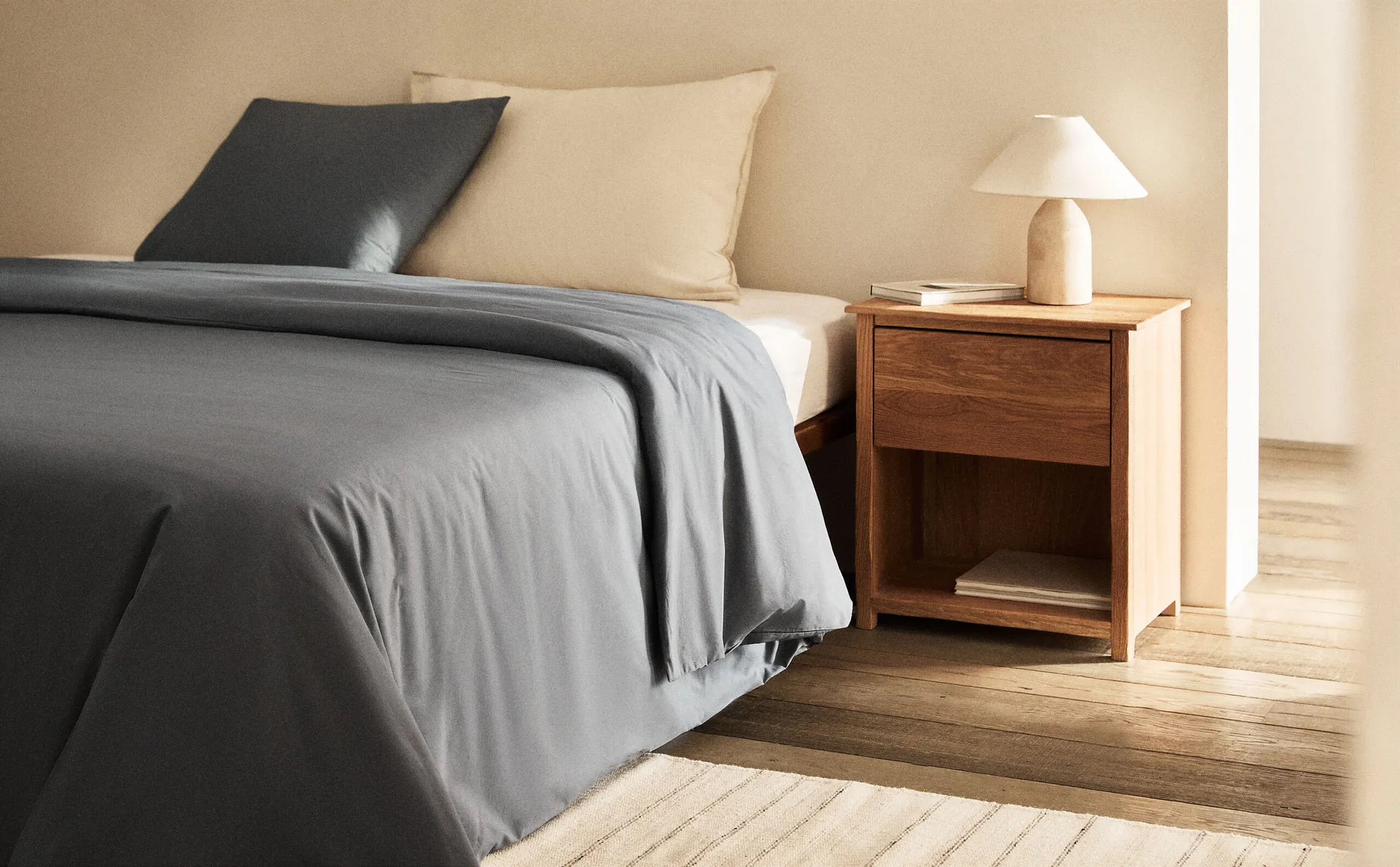 

(200 нитей) пододеяльник из хлопкового перкаля Zara Home, цвет Petrol Blue