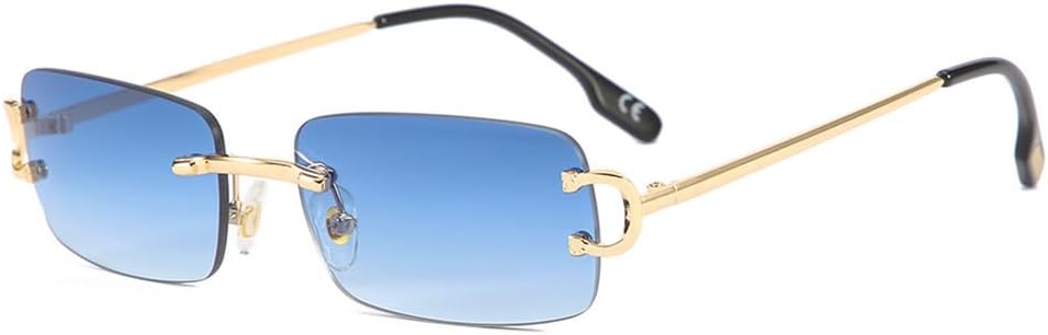 

Мужские солнцезащитные очки без оправы прямоугольной формы, женские винтажные солнцезащитные очки для вождения, солнцезащитные очки с защитой от УФ-излучения UV400 KTUCN, Gradient Blue