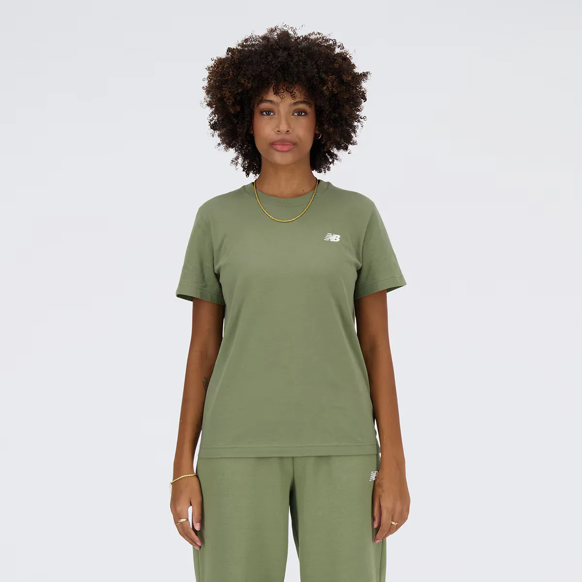 

Женская футболка New Balance Jersey с маленьким логотипом, оливковый/зеленый