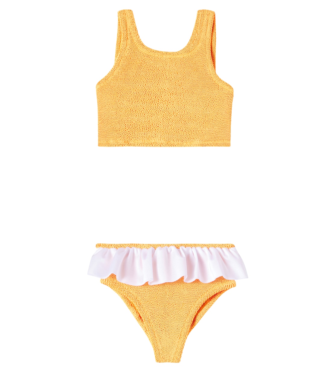 

Оливковый бикини с рюшами Hunza G Kids, Mango Sorbet