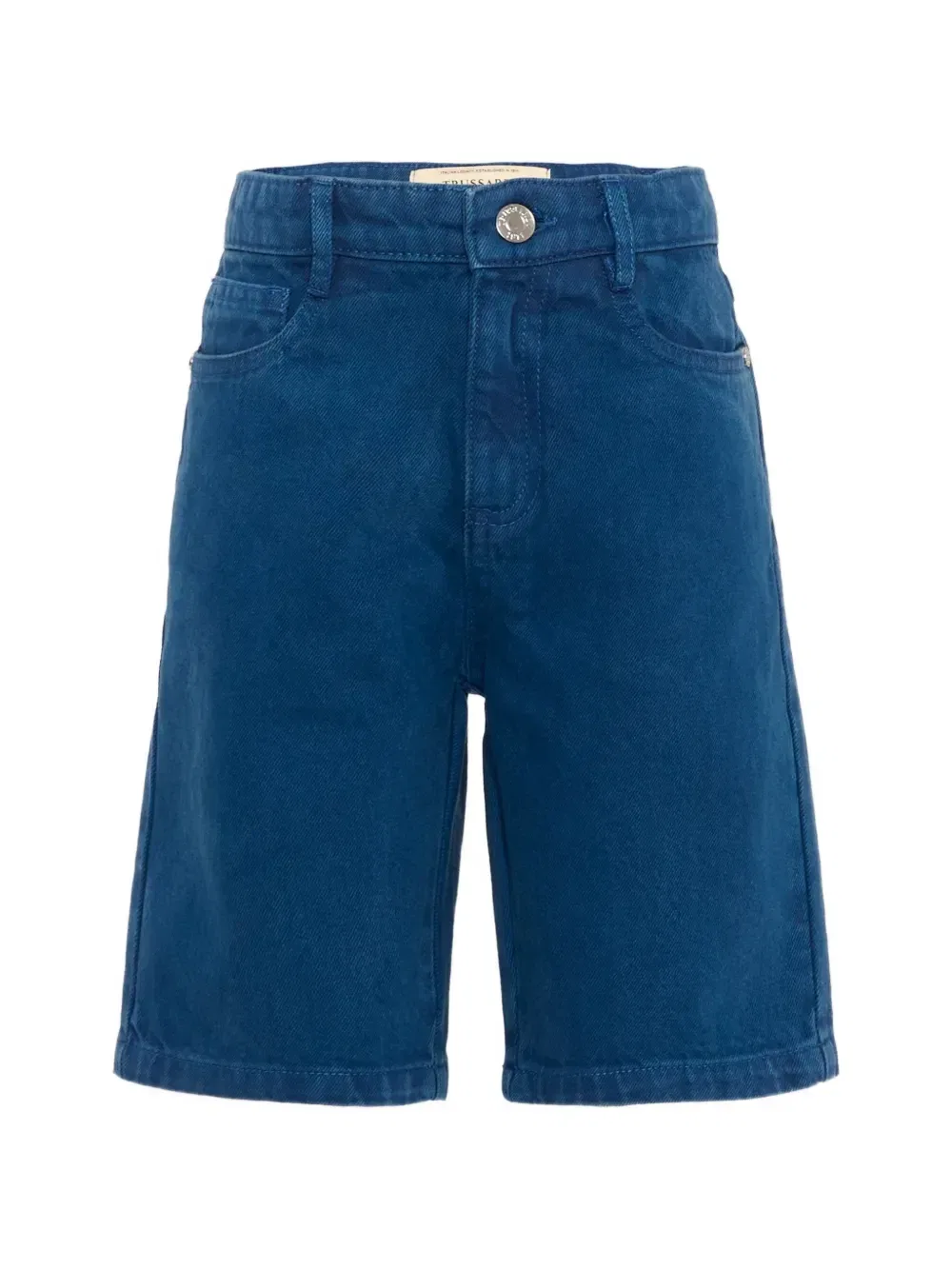 Хлопковые шорты с нашивкой-логотипом Trussardi Junior, синий