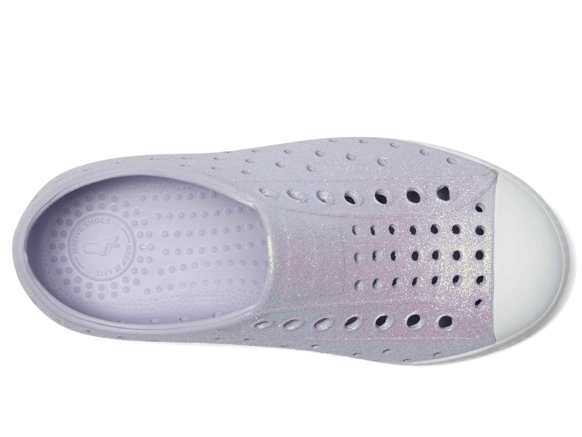 Кроссовки Native Shoes Kids Jefferson Bio-Bling, цвет Future Purple Bling/Shell White — фото 2