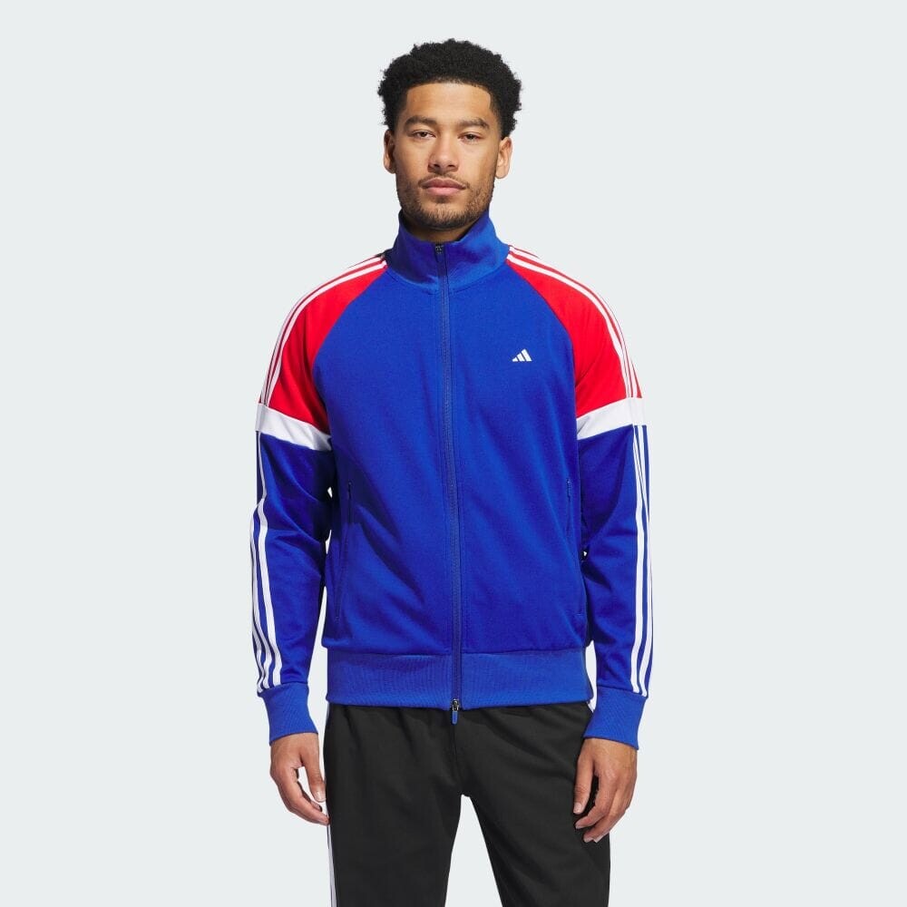 

Куртка Adidas Twist knit color block full zip retro track jacket, цвет Team Royal Blue