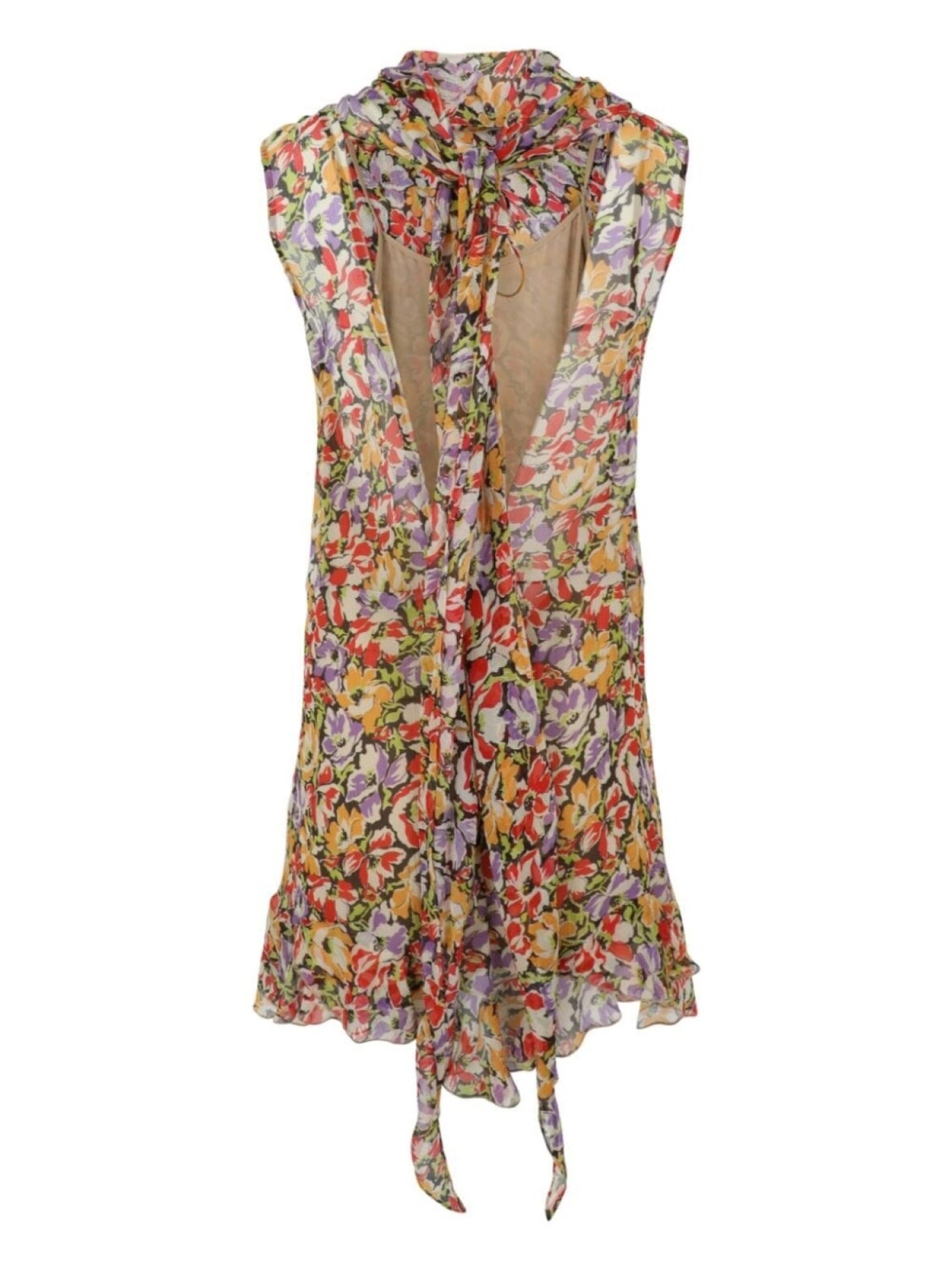 Stella McCartney платье мини с оборками и принтом Ultra Floral, розовый — фото 2