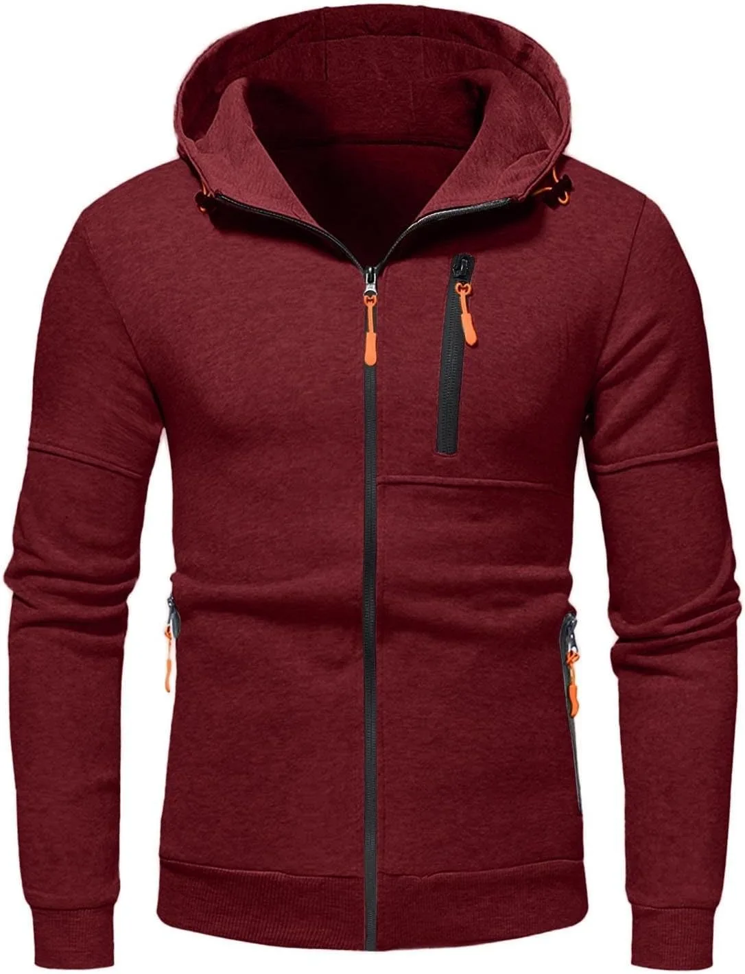 

Мужская худи на молнии Slim Fit с капюшоном и карманами