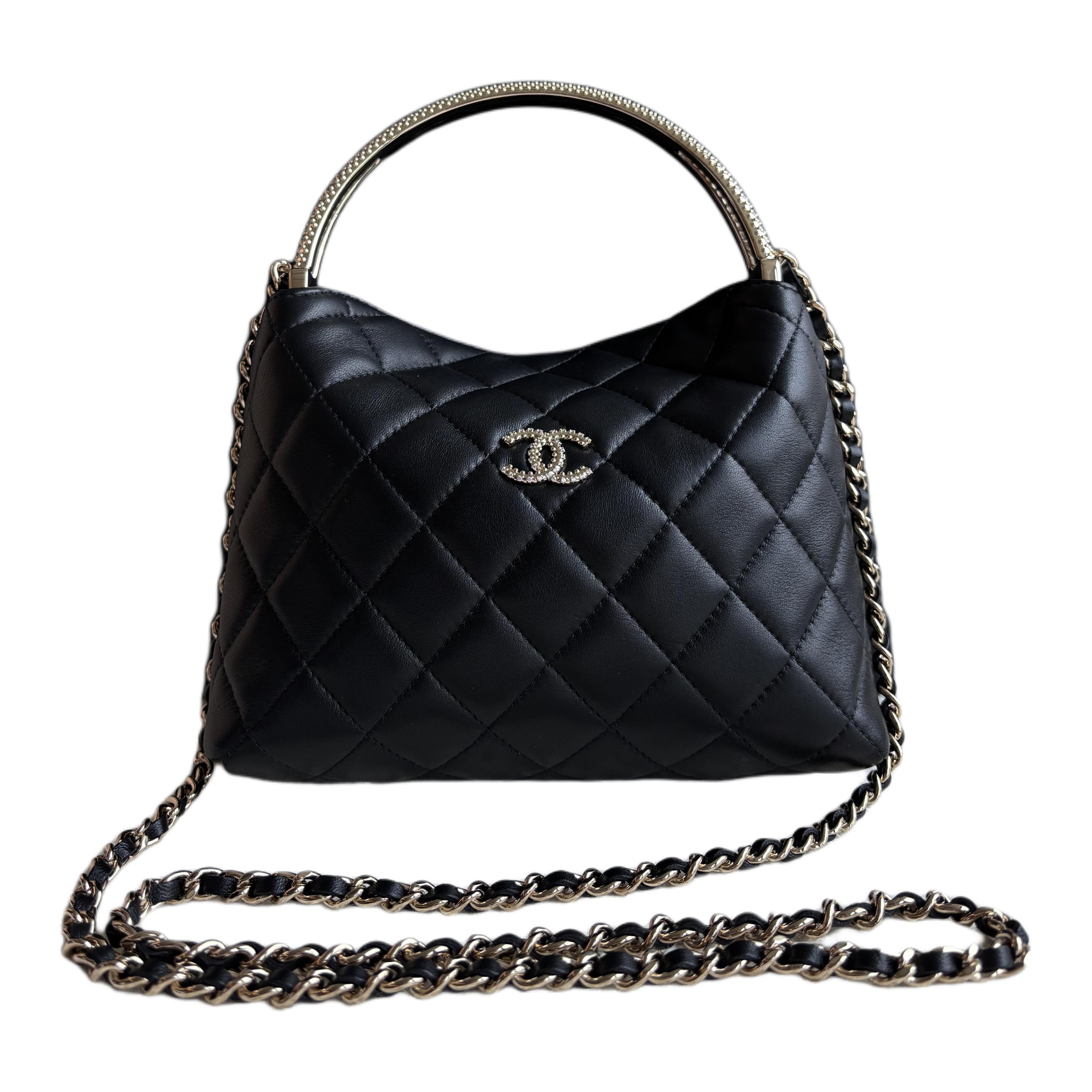 

CHANEL Овчинная сумка через плечо, кроссбоди, женская черная