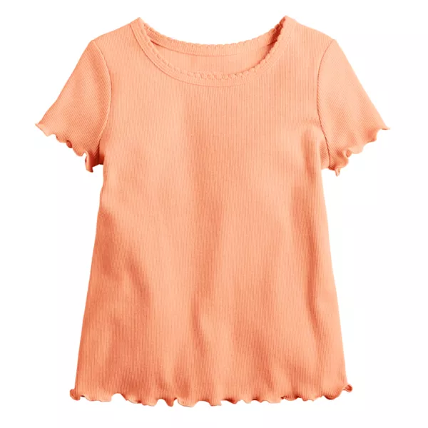 

Футболка с салатовым краем в рубчик для девочек 4–12 лет Jumping Beans, цвет paradise peach