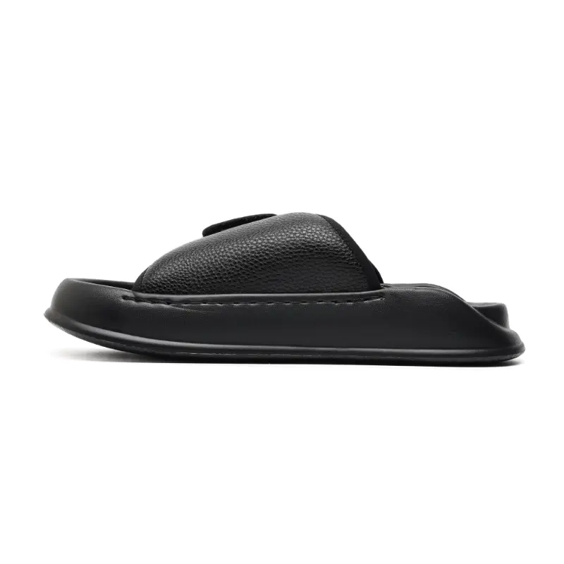 

MOMGOG Резиновые бесшумные антискользящие тапочки для мужчин черные, цвет Black