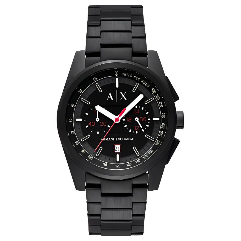 

ARMANI EXCHANGE Часы AE Armani Wrist Watch Quartz Movement Stainless Steel Strap 44mm Black Dial Men's Watch, Black Dial