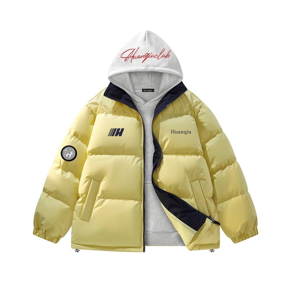 

Пуховик Unisex Stand Collar Thickened Padded Puffer Jacket HUANQIU, светло-желтый[single pack puffer jacket]