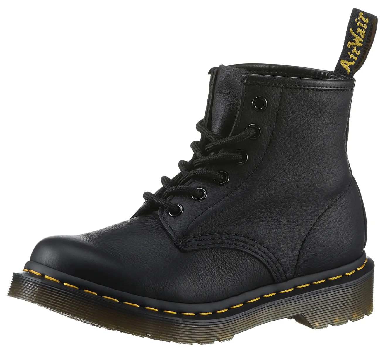 Ботинки на шнуровке DR. MARTENS "VIRGINIA", блочный каблук, шнуровка, ботильоны с практичной шнуровкой, черный
