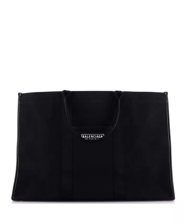 

Большая сумка-тоут из холста с крупной фурнитурой Pre-Owned Balenciaga, черный