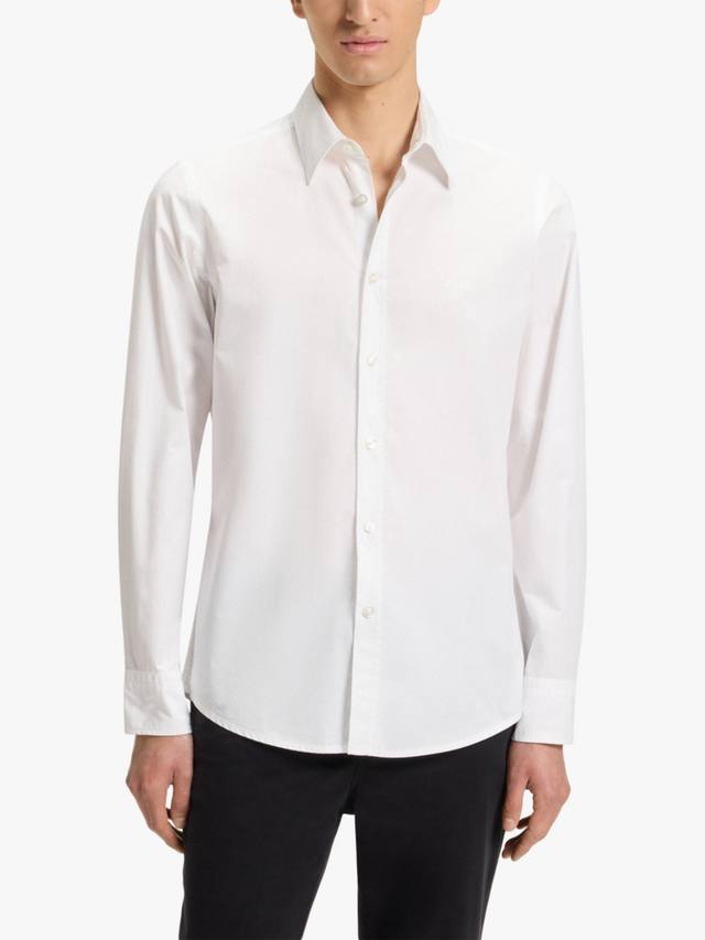 

BOSS рубашка из мерсеризованного поплина Regular Fit с вышитым логотипом HUGO BOSS, White