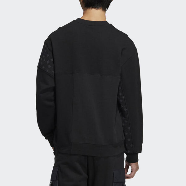 Толстовка adidas originals CNY Limited Pattern Printing Sports Round Neck Pullover Black, черный — фото 3