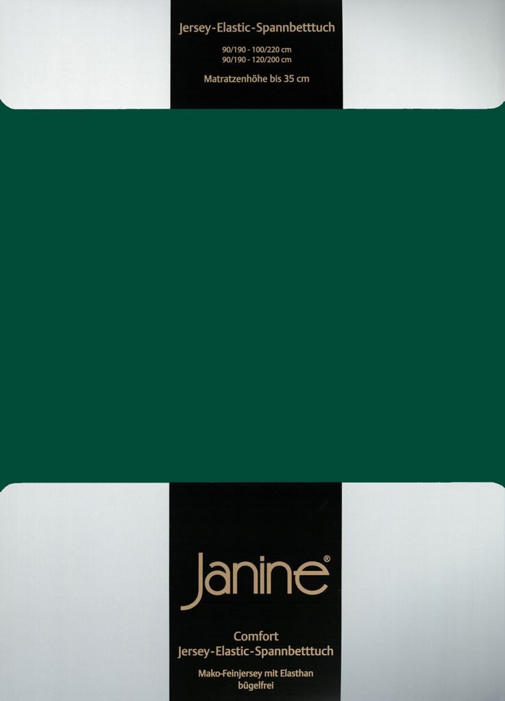 

Простыня Janine Jersey на резинке 180х200 см - 200х220 см лесной зеленый Original Janine