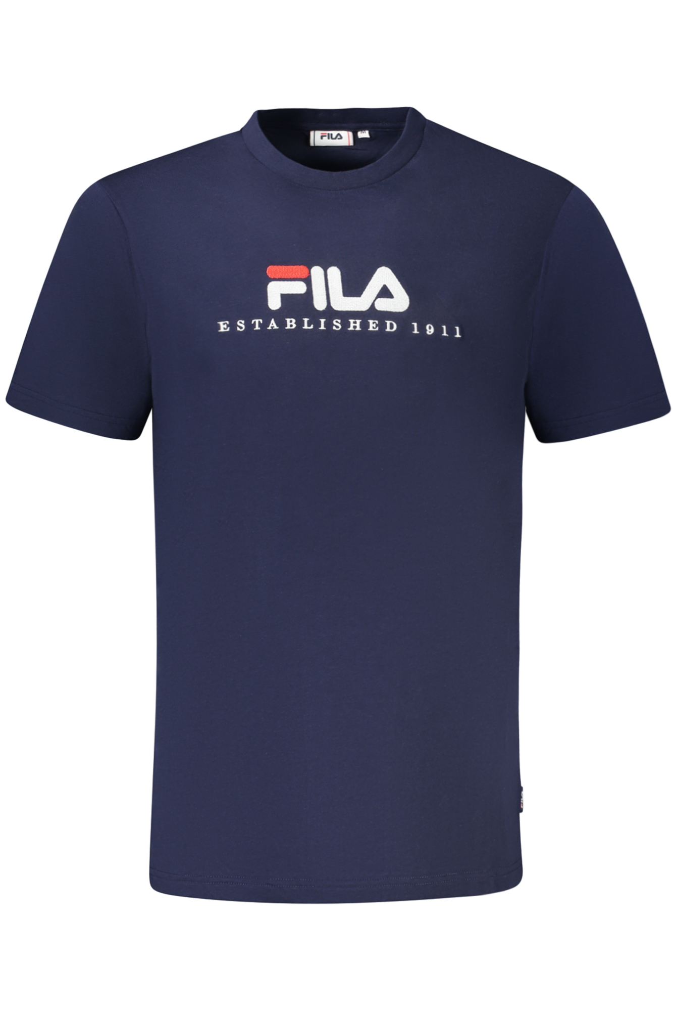 

Мужская футболка Fila хлопковая с надписью и логотипом, синий