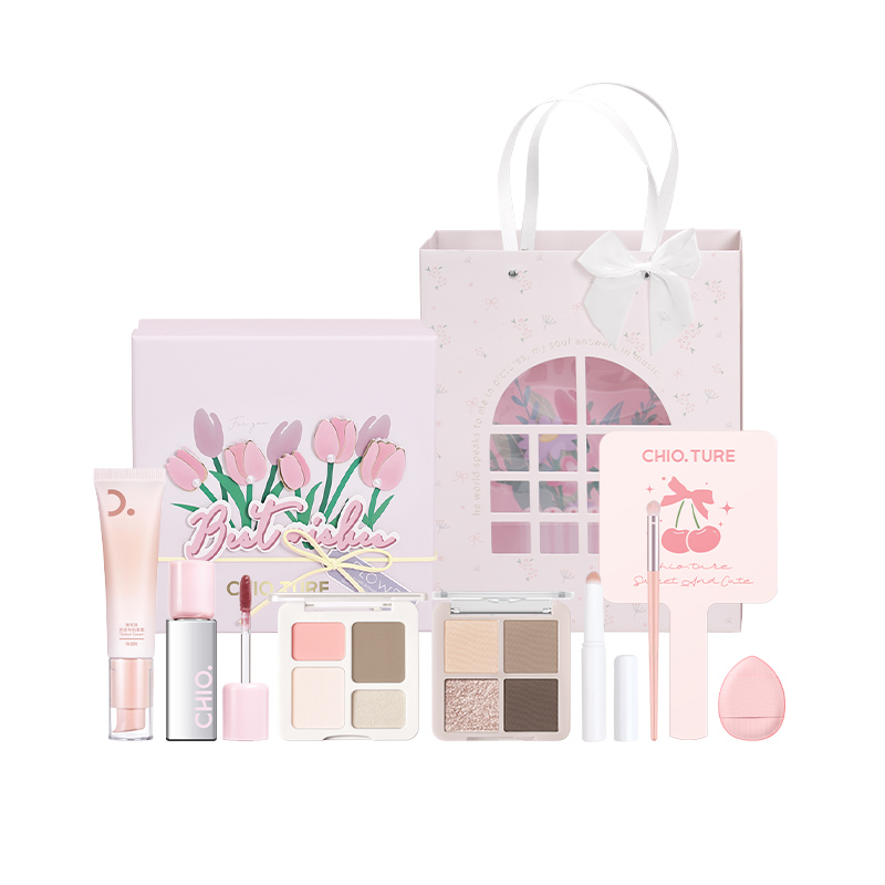 

Набор для макияжа tulip story box контуринг легко растушевывается глянцевая помада натуральный CHIOTURE