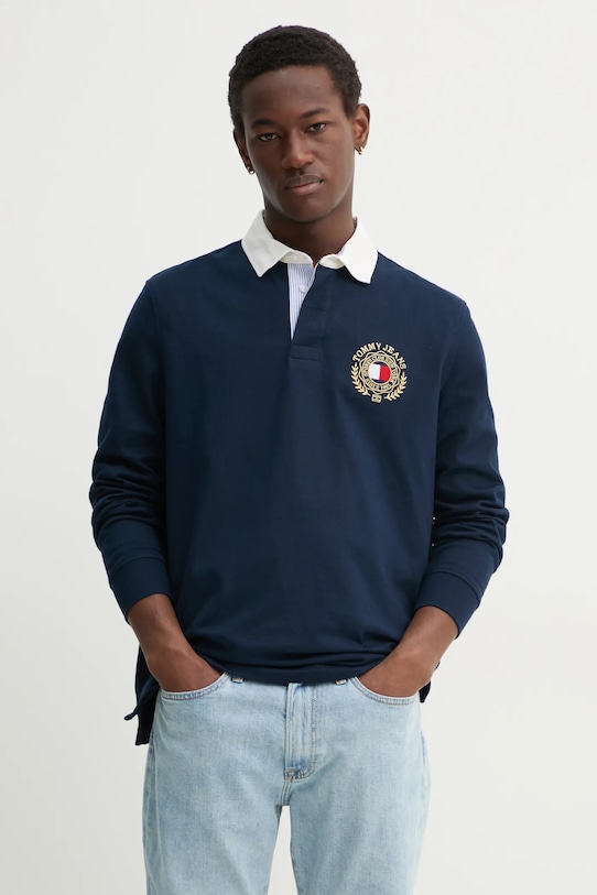 

Хлопковая водолазка Tommy Jeans, темно-синий