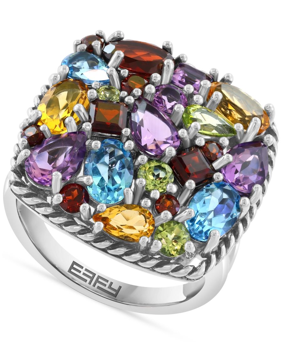 

Кольцо EFFY с несколькими драгоценными камнями (общий вес 7 карат) из стерлингового серебра EFFY Collection, Multi Stone