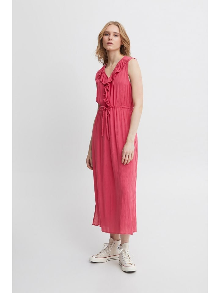 

Короткое платье ICHI Blusenkleid IHMARRAKECH DR10 - 20118573 Kleid mit Rüschenbesatz, розовый