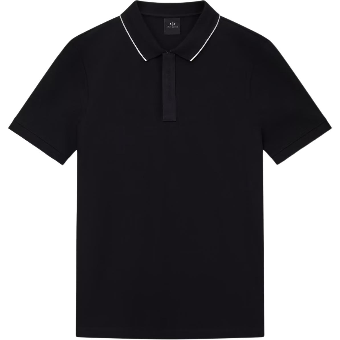 

Поло с контрастным воротником ARMANI EXCHANGE, черный