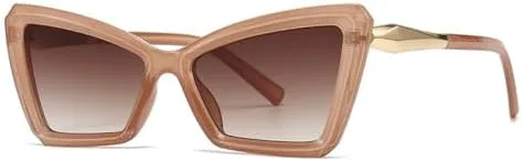 

Винтажные солнцезащитные очки «кошачий глаз» 2026 года для женщин. Модные солнцезащитные очки в стиле панк, сексуальные женские очки MTZJH, C2 Champagne Tea