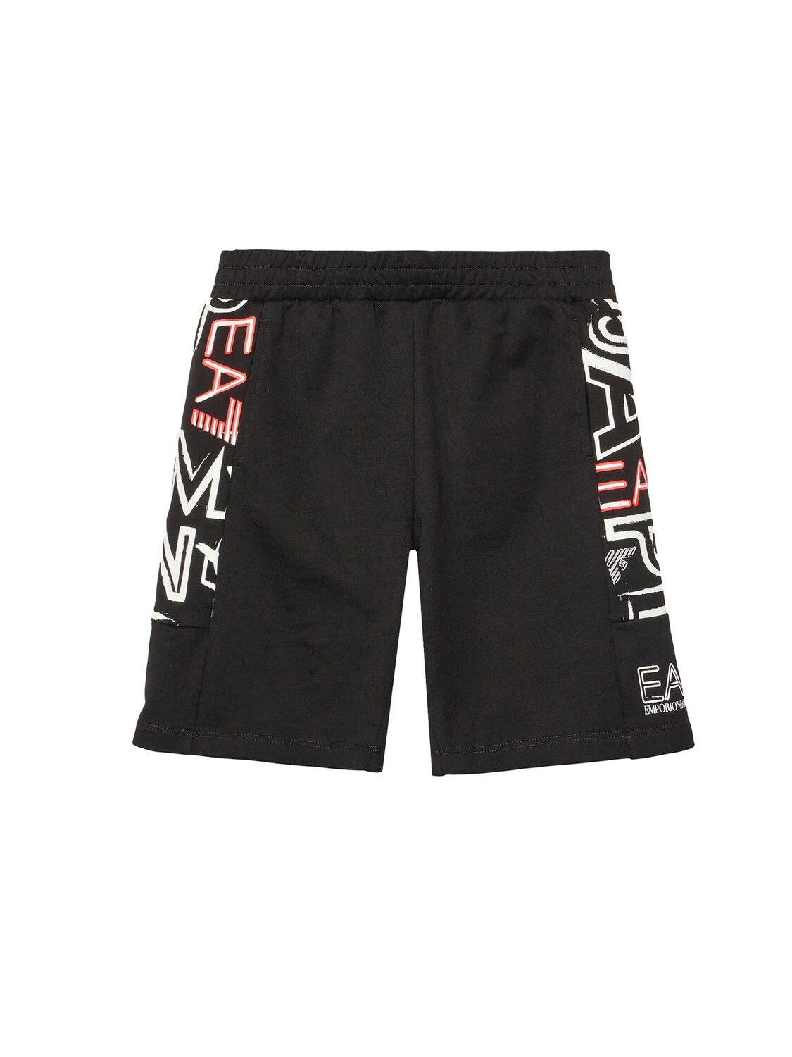

EMPORIO ARMANI Детские хлопковые шорты, черный/белый