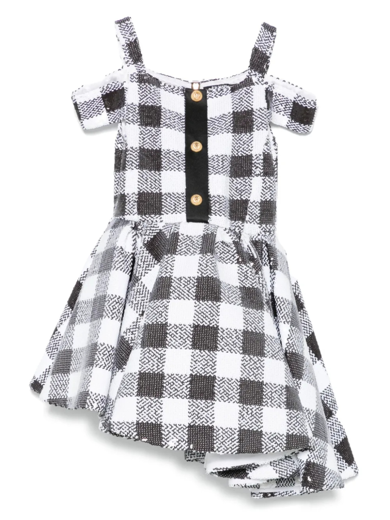 

Платье с пайетками Balmain Kids, белый