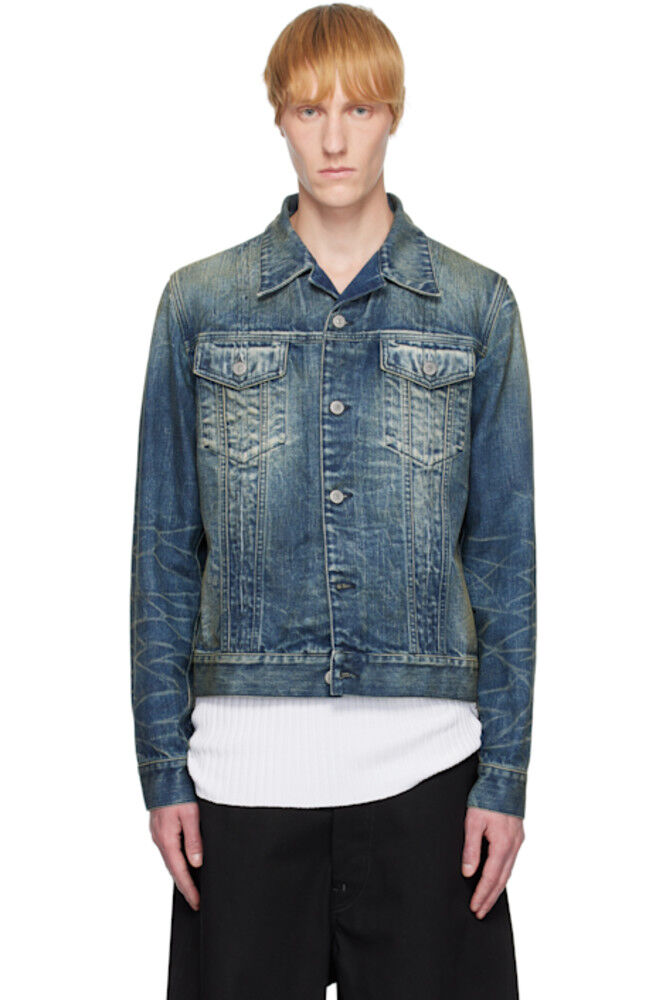 

Синяя выцветшая джинсовая куртка MM6 Maison Margiela