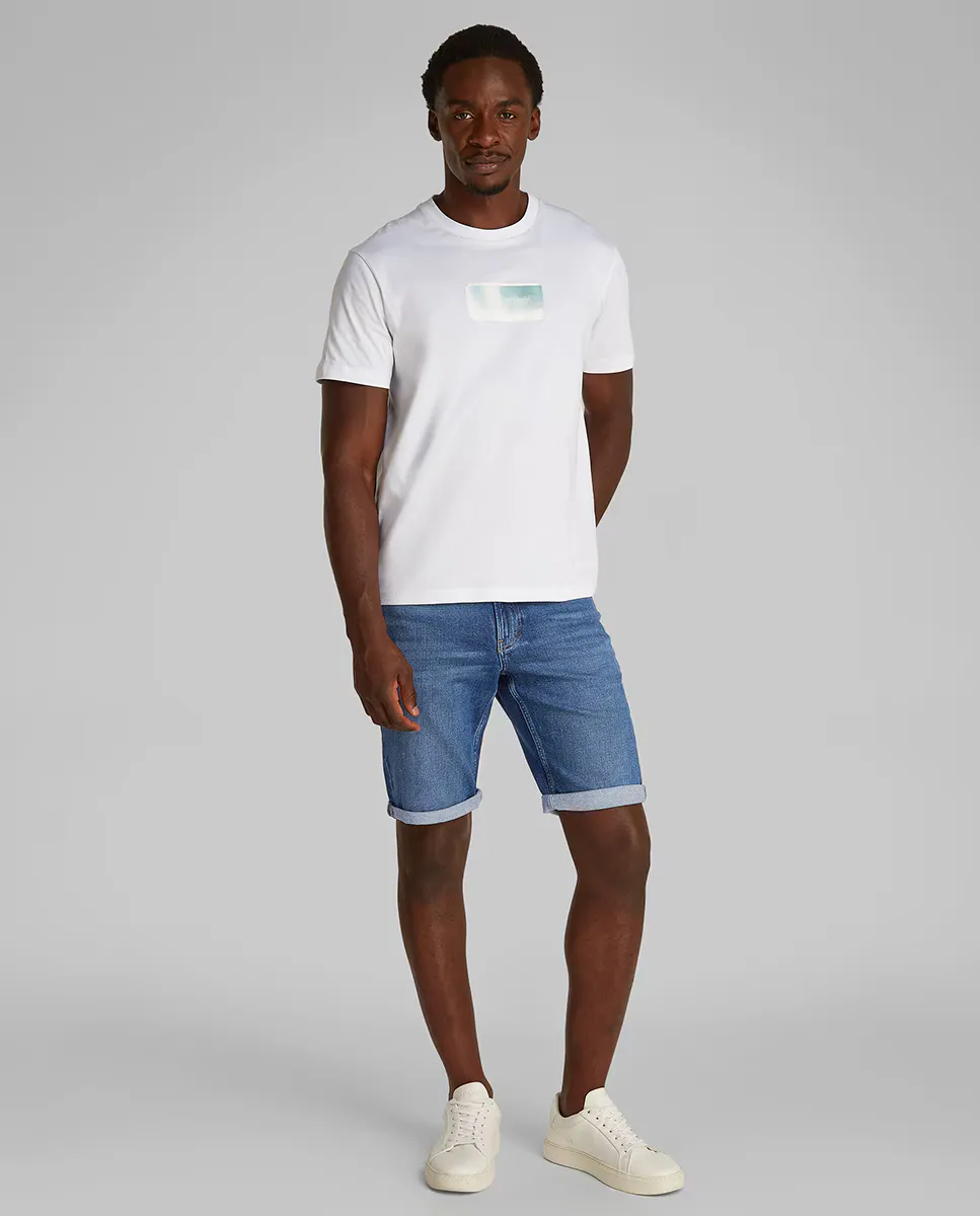 

Мужские джинсовые шорты синего цвета средней длины Calvin Klein, синий