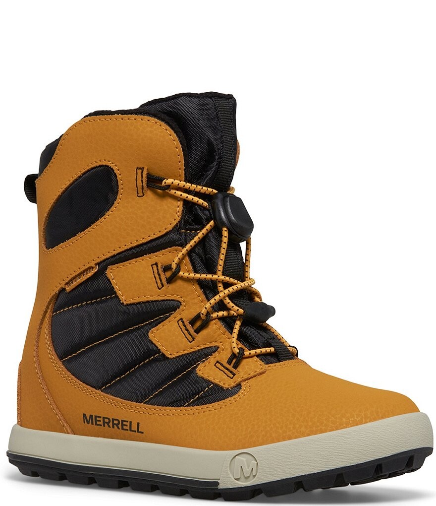 

Кожаные ботинки Merrell Boys Snow Bank 4 для холодной погоды (для малышей), бежевый