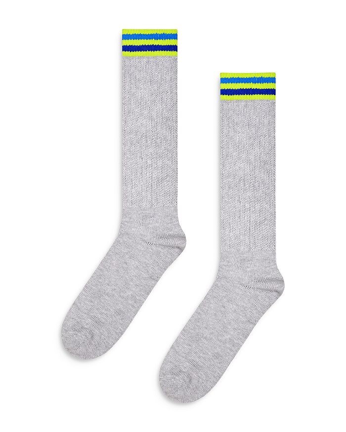 

Носки-кроссовки Happy Socks в полоску с напуском, серый