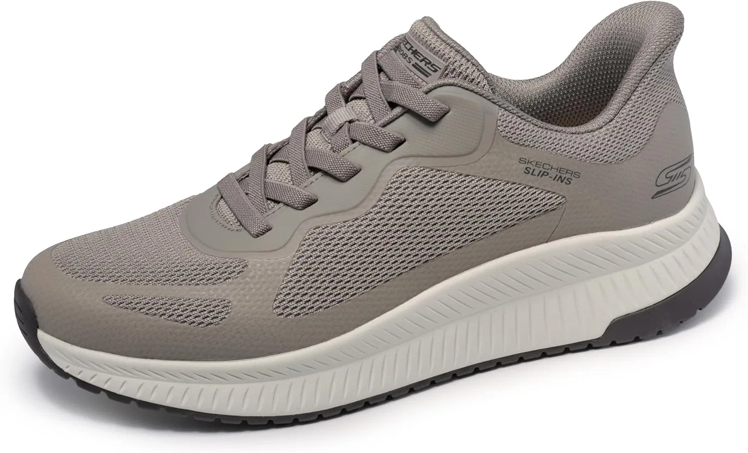 Мужские кроссовки Skechers Hands Free Slip-ins - Bobs Sport Squad Chaos 4 Trainers, Dark Taupe