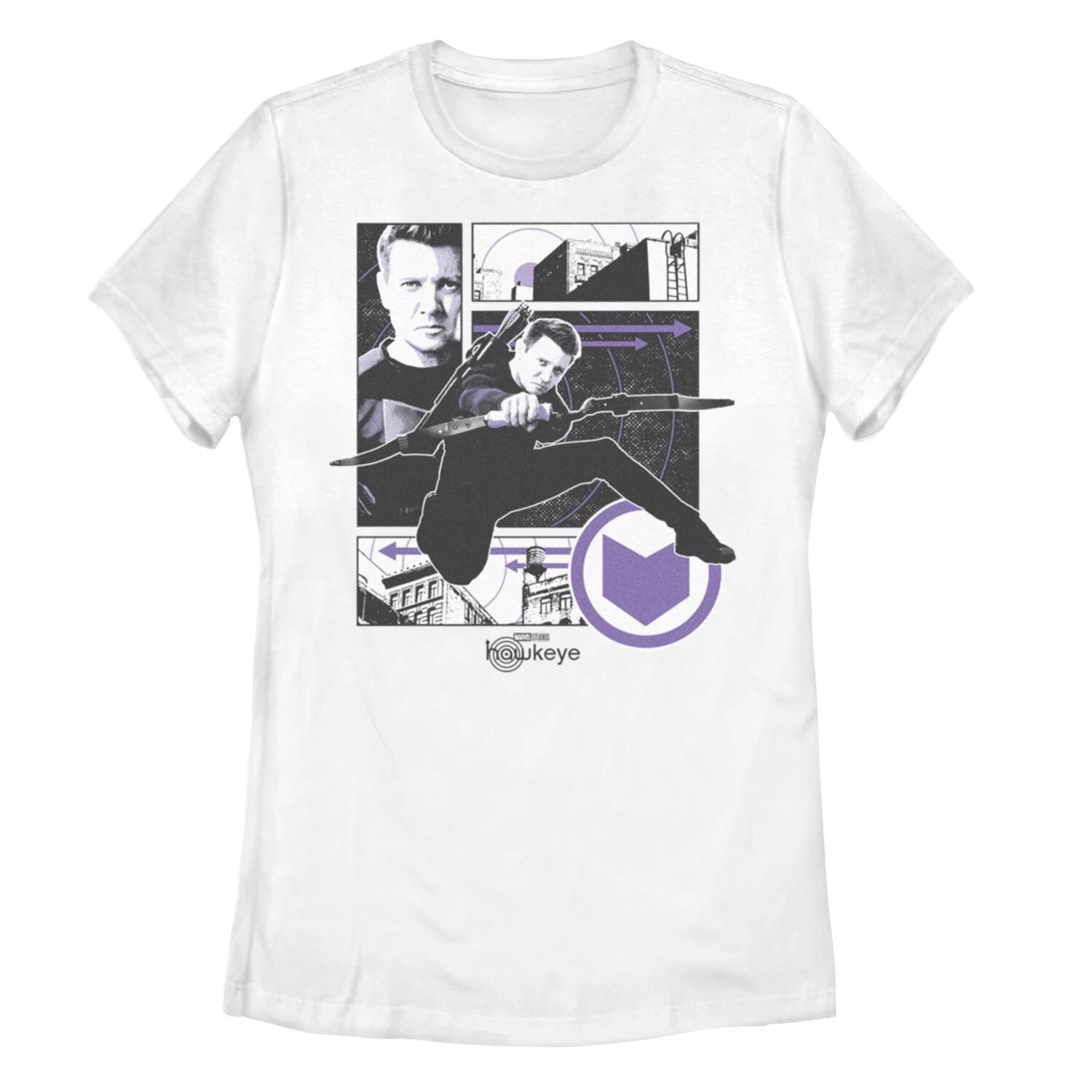 

Футболка с коллажем и вставкой для подростков Marvel Hawkeye Portrait Marvel