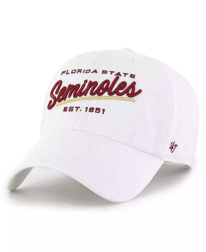 

47 Brand Женская белая шляпа Florida State Seminoles Sidney Clean Up Adjustable '47 Brand