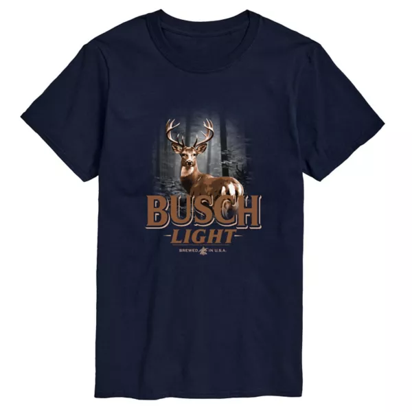 

Мужская футболка Busch Light Deer in the Woods с коротким рукавом и принтом Licensed Character, синий
