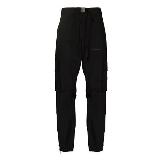 

Брюки fw21 logo solid color cargo casual pants ordinary version black Off-White, черный