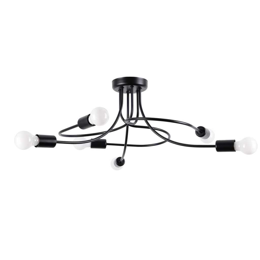 

Люстра LEVAR 6 черная 6xE27 15W сталь 29x66x69см Sollux Lighting, черный