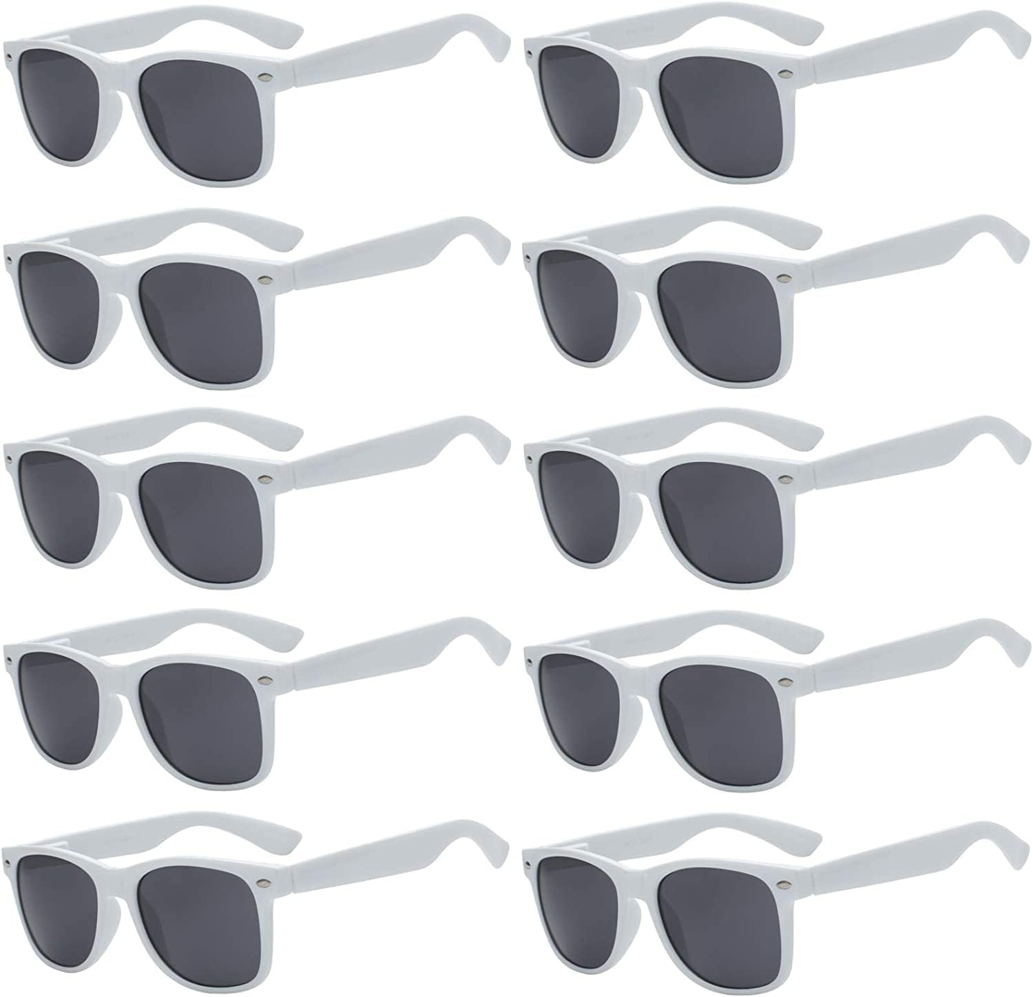 

Солнцезащитные очки OWL, набор из 10 пар, для женщин и мужчин, винтажные ретро-очки с дымчатыми линзами и защитой от УФ-излучения, прямоугольные солнцезащитные очки унисекс, White