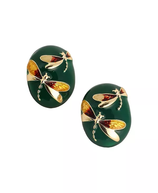 

Женские серьги-гвоздики «Стрекоза» Sohi, green