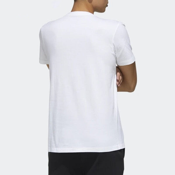 Футболка m adi clk t casual sports breathable sweat absorbing short sleeve white Adidas, белый — фото 4