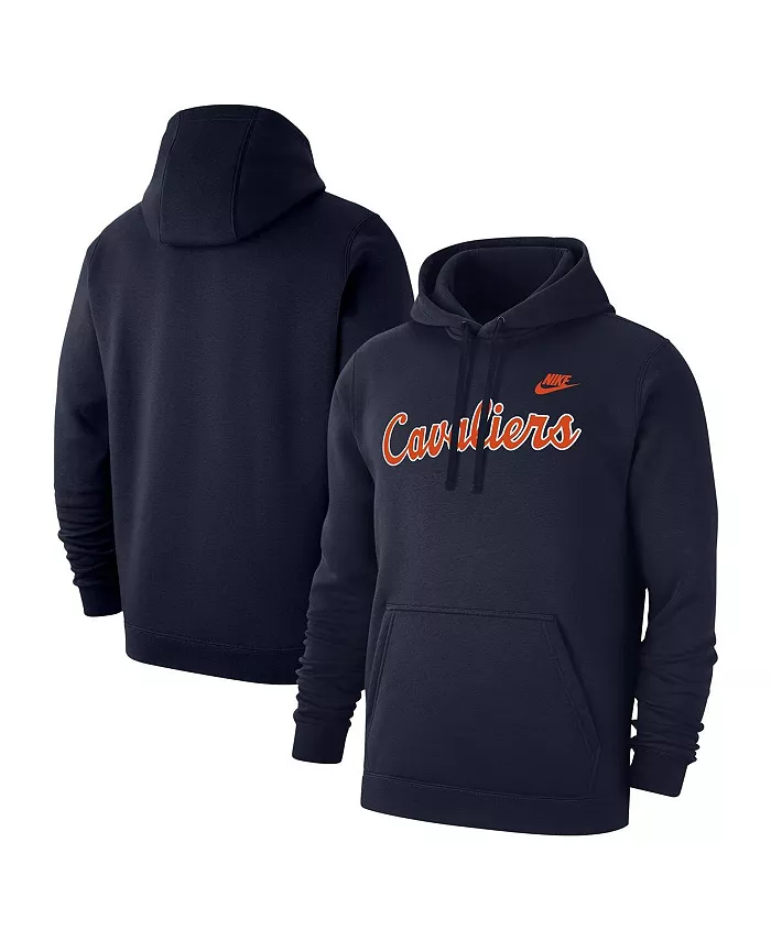 

Мужской теплый худи с капюшоном Virginia Cavaliers Vintage Script Club в синем цвете Nike