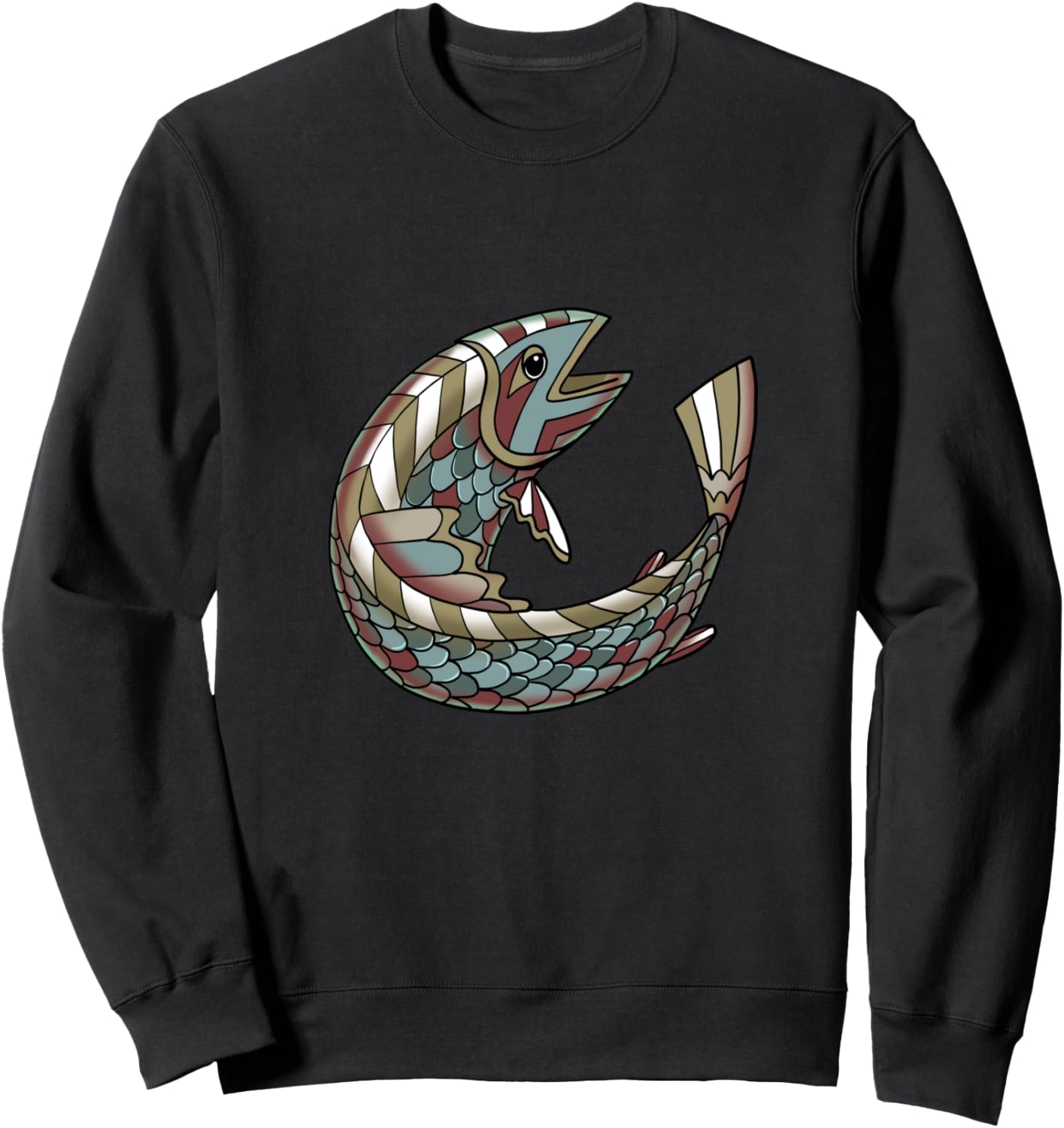 

Толстовка с изображением индейского лосося, символа зодиака коренных американцев, черная Ingenius Native American Zodiac Astrology